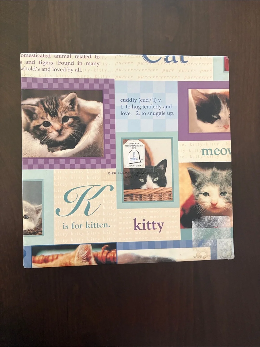 Kitty Cat Decorative Storage Box - Blue and Purple